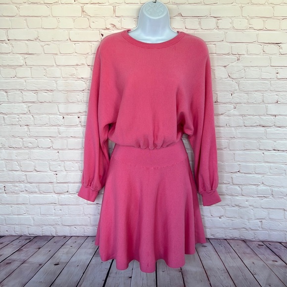 Alice + Olivia BARBIECORE Murray Fit Flare Dress in Calypso Pink medium - Picture 3 of 11